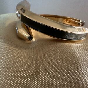 Elegant Gold and Black Bangle Bracelet